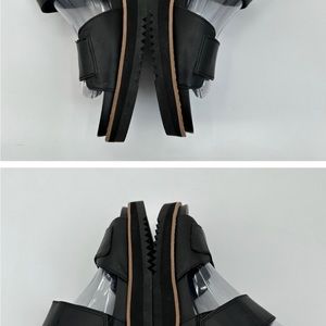 Eileen Fisher Black Leather Sandals Size 8